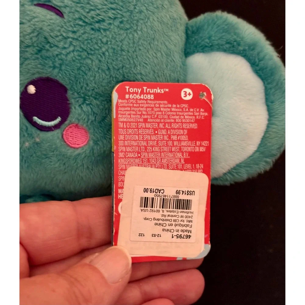Gund Drops Tony Trunks Elephant Plush Series 1 Teal Weighted Stuffed Animal 6